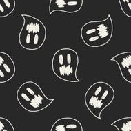 ghost doodle drawing seamless pattern background