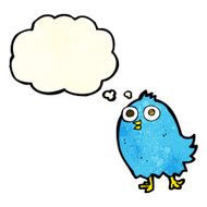 cartoon happy bird with thought bubble N9