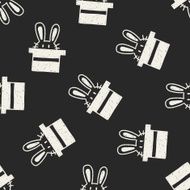 magic rabbit doodle drawing seamless pattern background N5