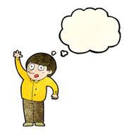 cartoon man asking question with thought bubble N10