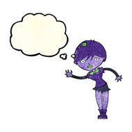 cartoon vampire girl with thought bubble N52