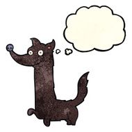 cartoon happy dog with thought bubble N21