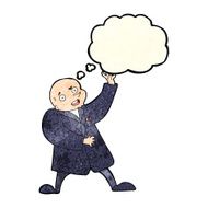 cartoon mad scientist with thought bubble N3