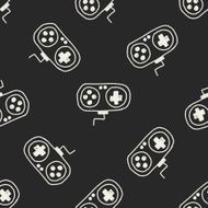 Game Remote Control doodle drawing seamless pattern background N2