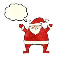 cartoon santa claus with thought bubble N42