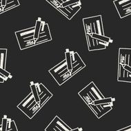 money check doodle drawing seamless pattern background N3