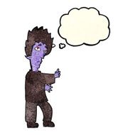 cartoon vampire with thought bubble N28