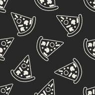 pizza doodle drawing seamless pattern background