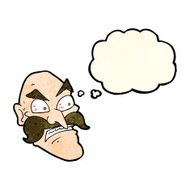 cartoon angry old man with thought bubble N33