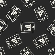 bussiness chart in cell phone doodle drawing seamless pattern background