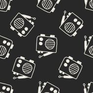 radio doodle drawing seamless pattern background N5