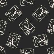 DJ disk doodle drawing seamless pattern background N3