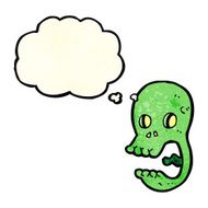 funny cartoon skull with thought bubble N5