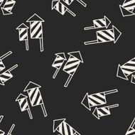 Firecrackers doodle drawing seamless pattern background N2