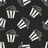 popcorn doodle drawing seamless pattern background
