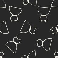 dress doodle drawing seamless pattern background N3