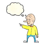 cartoon old man pointing with thought bubble N3