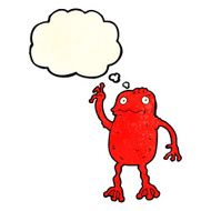 cartoon poisonous frog with thought bubble N5