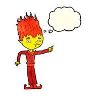 fire spirit cartoon with thought bubble N3