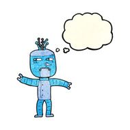 cartoon robot with thought bubble N31