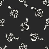 Trolley doodle drawing seamless pattern background