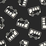 bus doodle drawing seamless pattern background