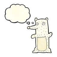 cartoon polar bear with thought bubble N14