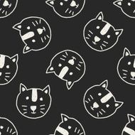 animal cat doodle drawing seamless pattern background