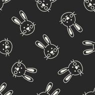 animal rabbit doodle drawing seamless pattern background