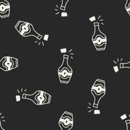 wine doodle drawing seamless pattern background N3