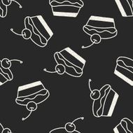 cake doodle drawing seamless pattern background