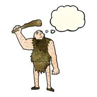 cartoon neanderthal with thought bubble N2