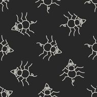 halloween spider doodle drawing seamless pattern background