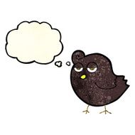 cartoon bird with thought bubble N71