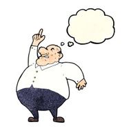 cartoon big fat boss with thought bubble N3