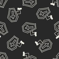 grave doodle drawing seamless pattern background N4