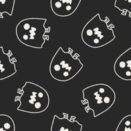 ghost doodle drawing seamless pattern background N2