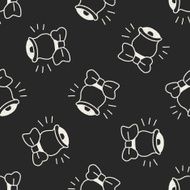 Christmas bell doodle drawing seamless pattern background N4