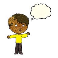 cartoon boy with growth on head thought bubble N8