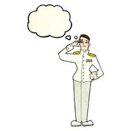 cartoon military man in dress uniform with thought bubble N3