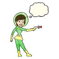 cartoon sci fi girl with thought bubble N2