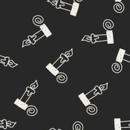Christmas candle doodle drawing seamless pattern background