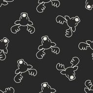 reindeer doodle drawing seamless pattern background