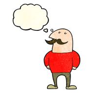 cartoon bald man with mustache thought bubble N4