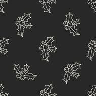 Poinsettia doodle drawing seamless pattern background