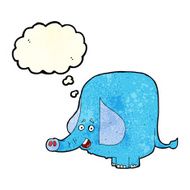 cartoon funny elephant with thought bubble N5