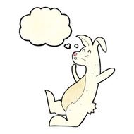 cartoon white rabbit with thought bubble N2