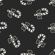 candy cane doodle drawing seamless pattern background N2