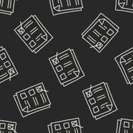paper checking list doodle drawing seamless pattern background N2