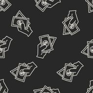 money doodle drawing seamless pattern background N3